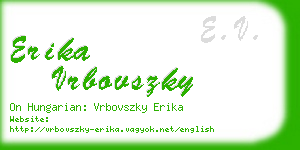 erika vrbovszky business card